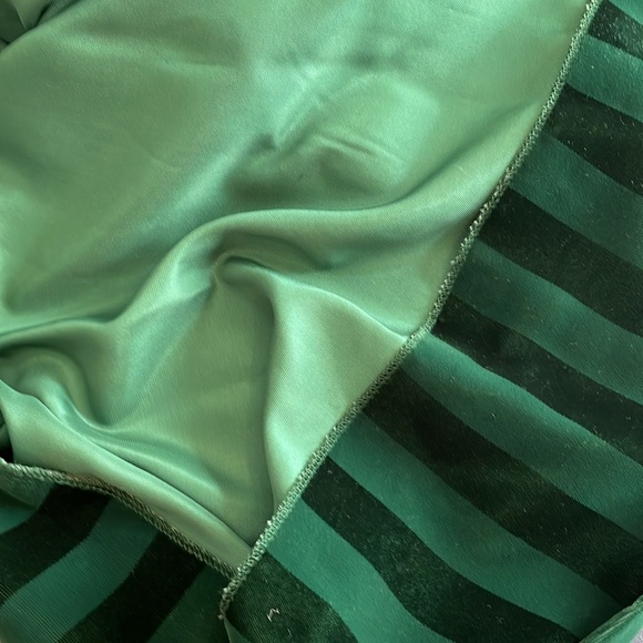Vintage Green Velvet Striped Maxi Skirt - Picture 9 of 9